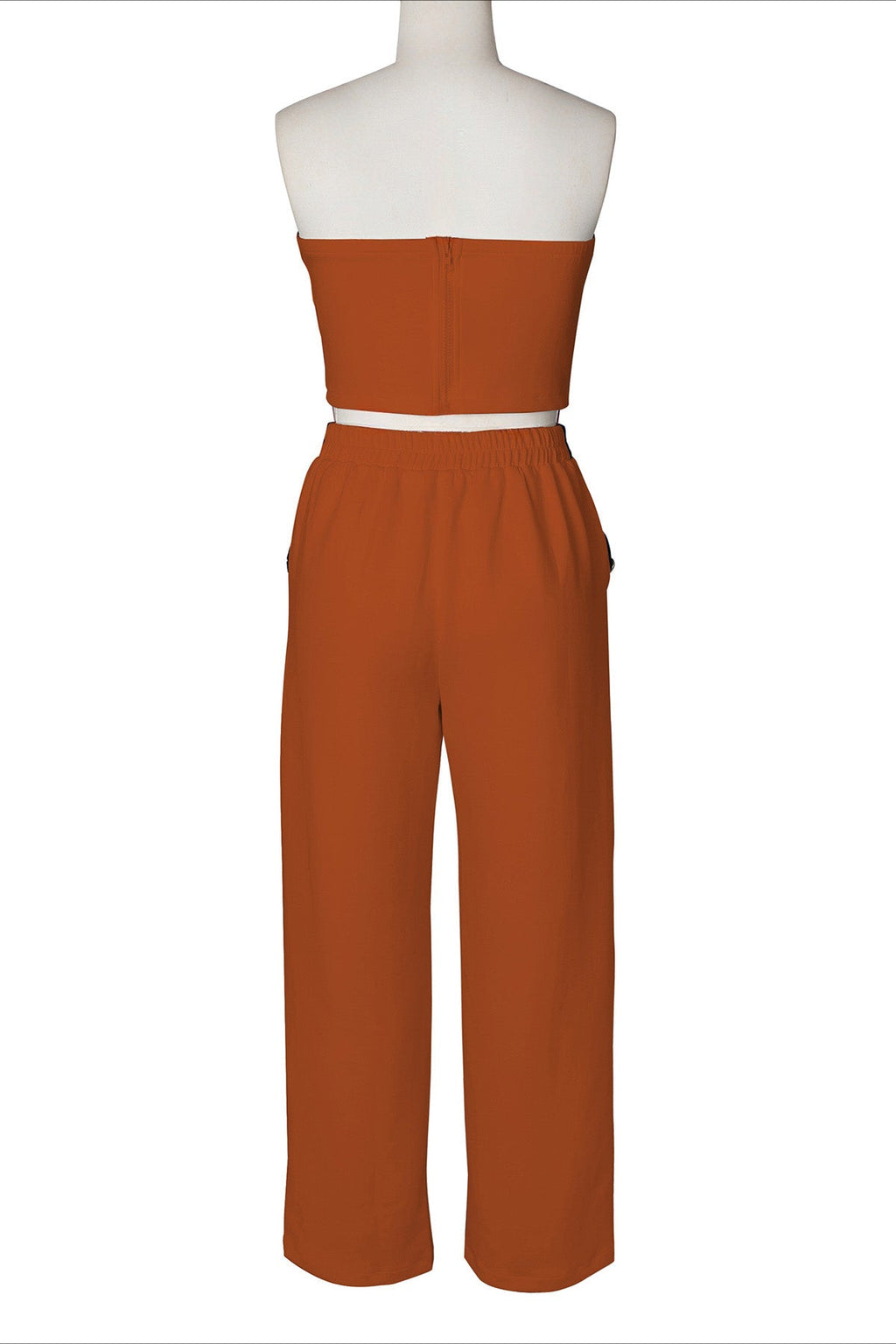 Wide-Leg Pant Suit with Wrap Detail Top Lavish Daily
