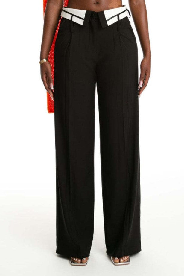 Wide Leg Slack Pants Lavish Daily