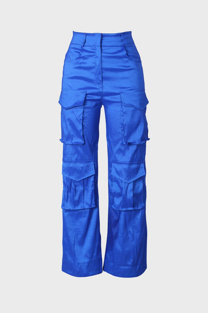 Solid Large Pocket Cargo Pants Lavish Daily