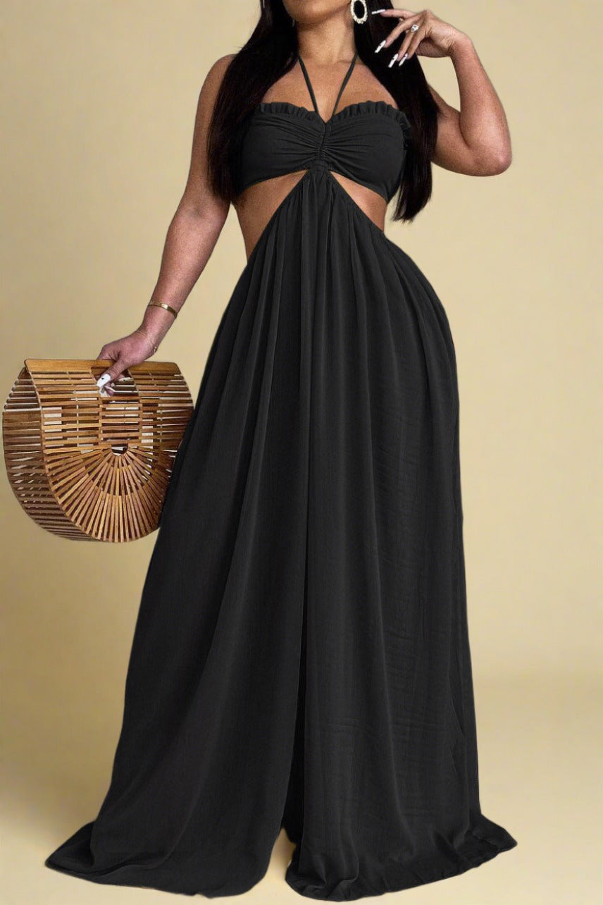 Wide Leg Flared Jumpsuit Lavish Daily