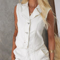Sleeveless Jacket and Shorts Set Lavish Daily