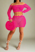 High Stretch Crochet Hollow Slim Skirt Set Lavish Daily