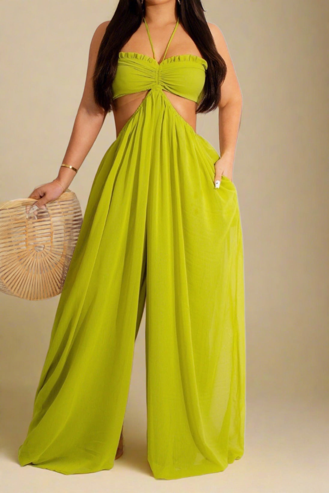 Wide Leg Flared Jumpsuit Lavish Daily