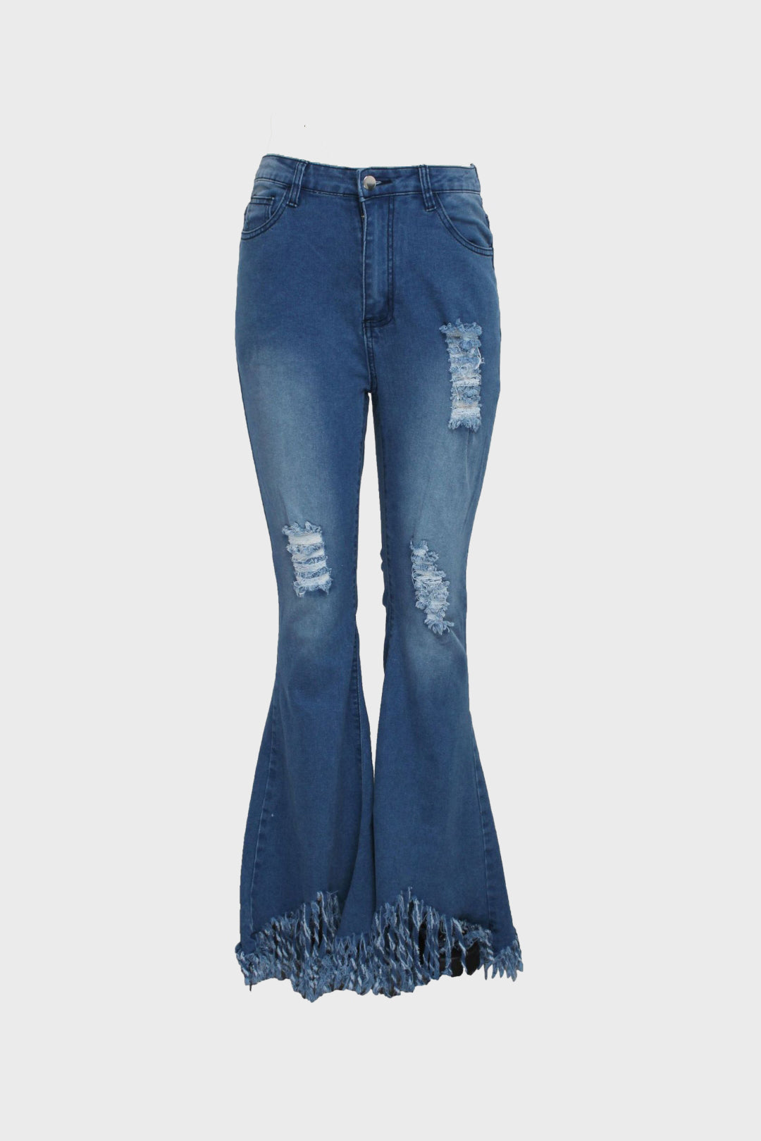 Stretch Ripped Wide Leg Jeans Lavish Daily
