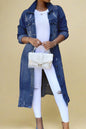 Ripped Long Denim Jacket Lavish Daily