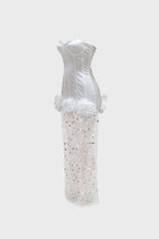 Strapless Sequin Mesh Dress Lavish Daily