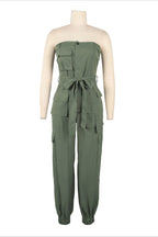 Strapless Utility Jumpsuit with Pockets Lavish Daily