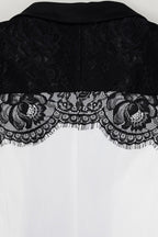 Lace Panel Slim Fit Blazer & Pants Set Lavish Daily