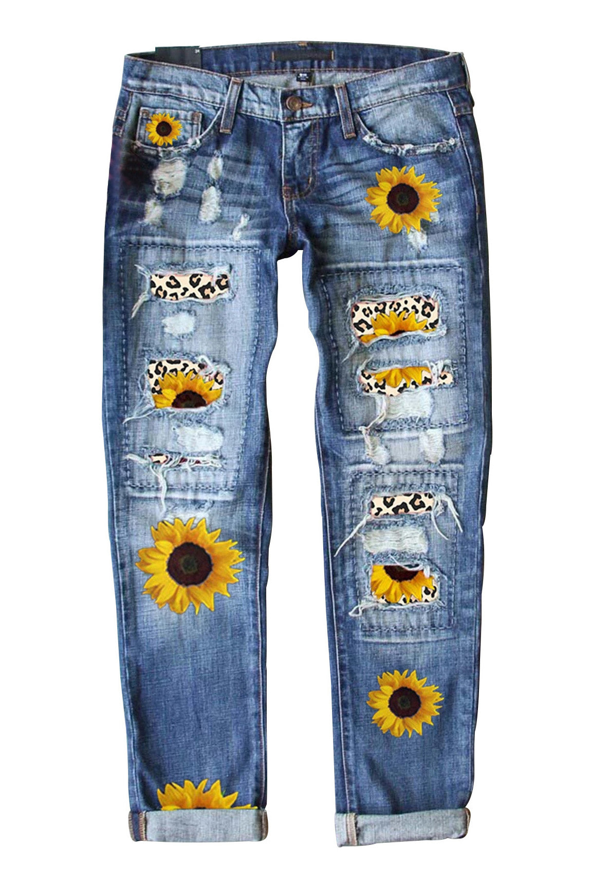 Slim Fit Printed Denim Trousers Lavish Daily