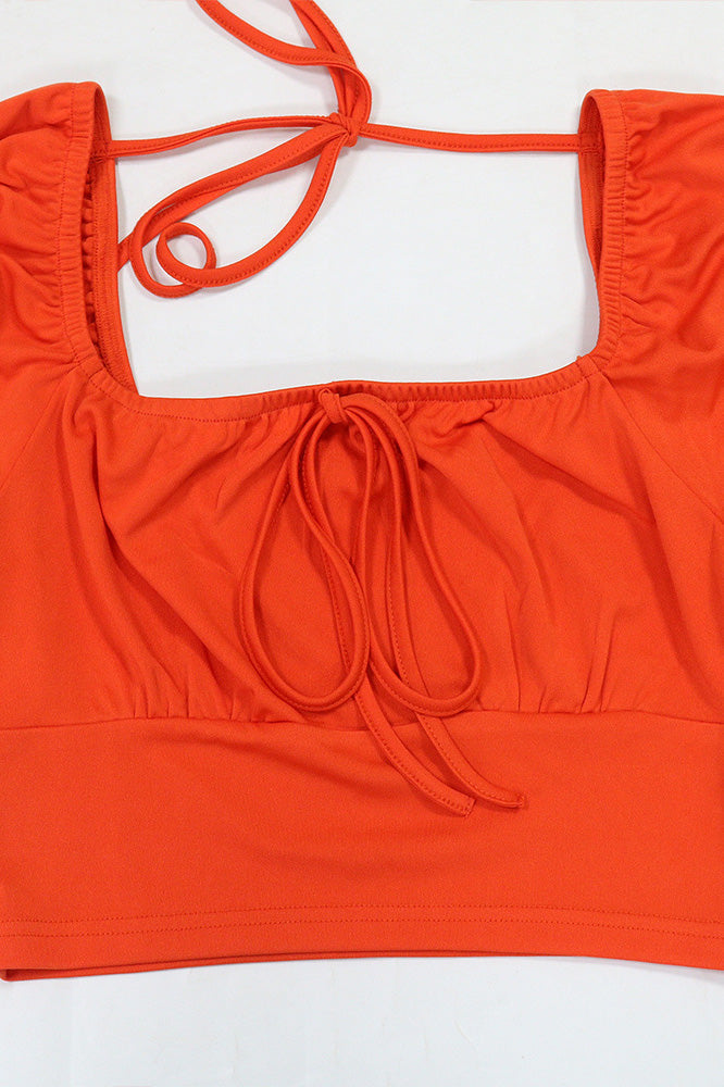 Long Sleeve Top and Printed Wide Leg Pants Set Lavish Daily