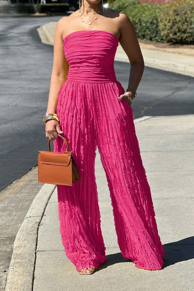 Ruched Strapless Jumpsuit Lavish Daily