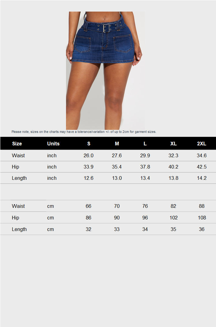 Wash Pocket Front Reverse Look Denim Mini Skirt Lavish Daily