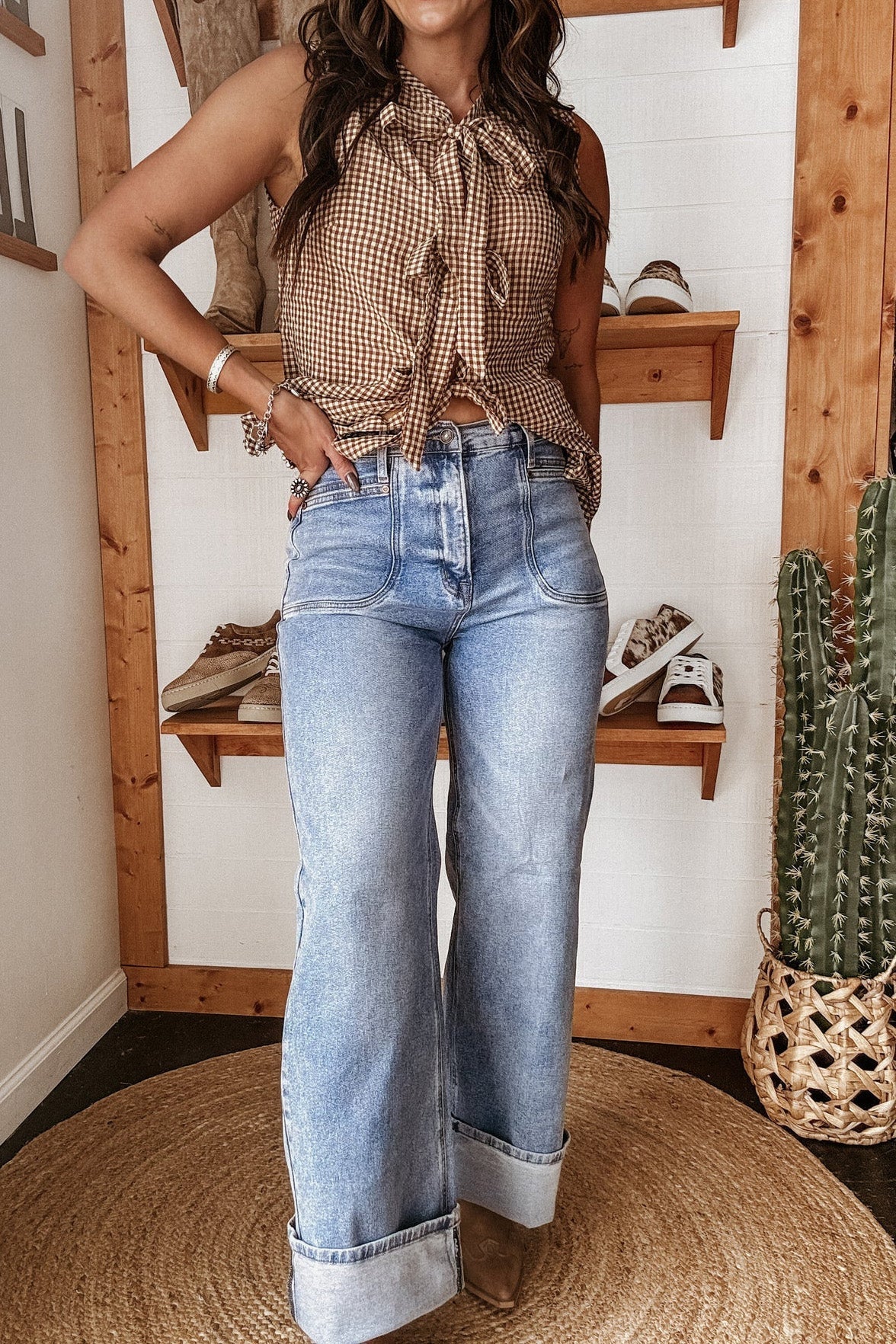 Washed Stretch Mid-Rise Straight Jeans Lavish Daily