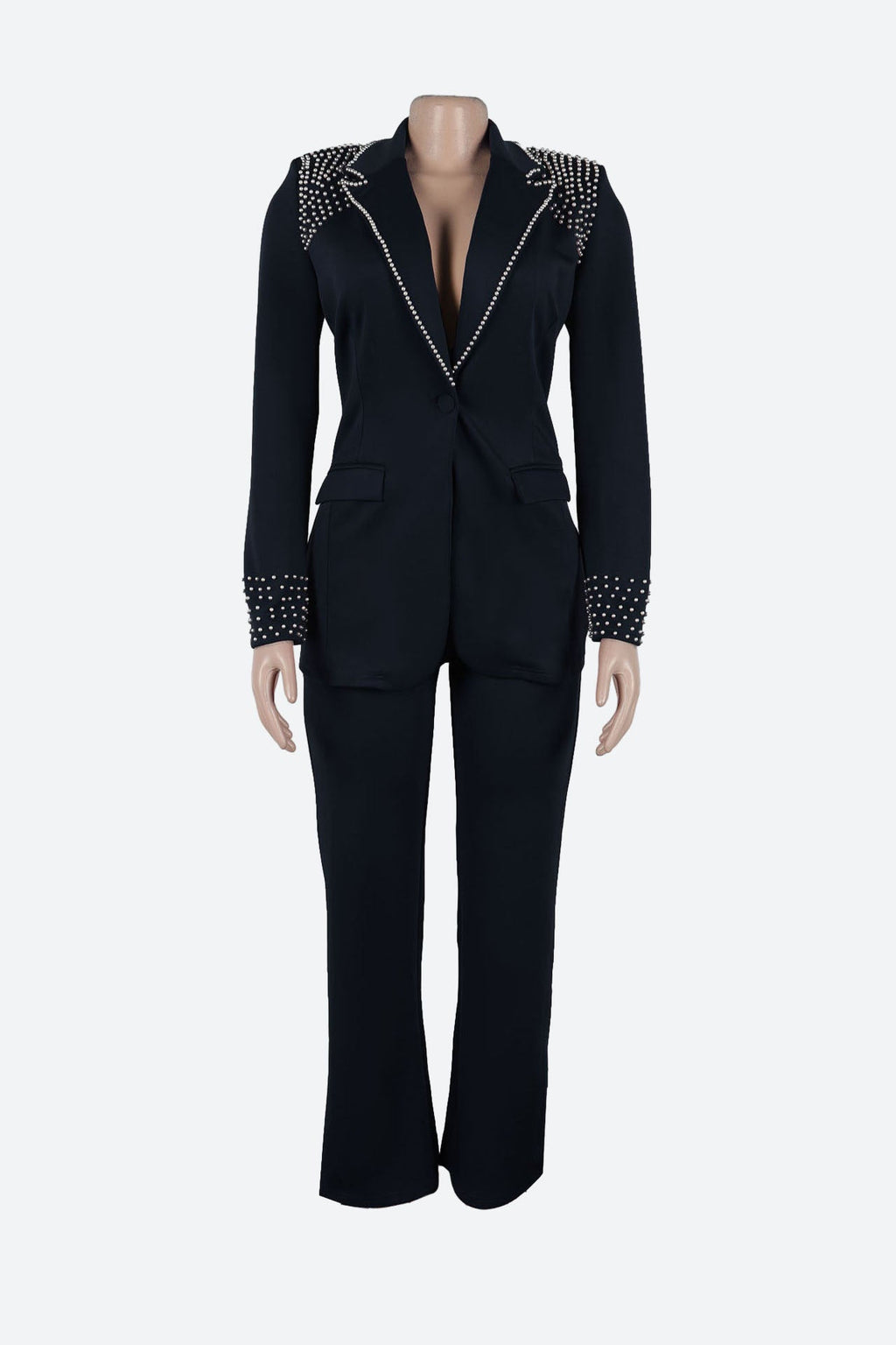 Long Sleeve Slim Fit Stretch Suit Set Lavish Daily
