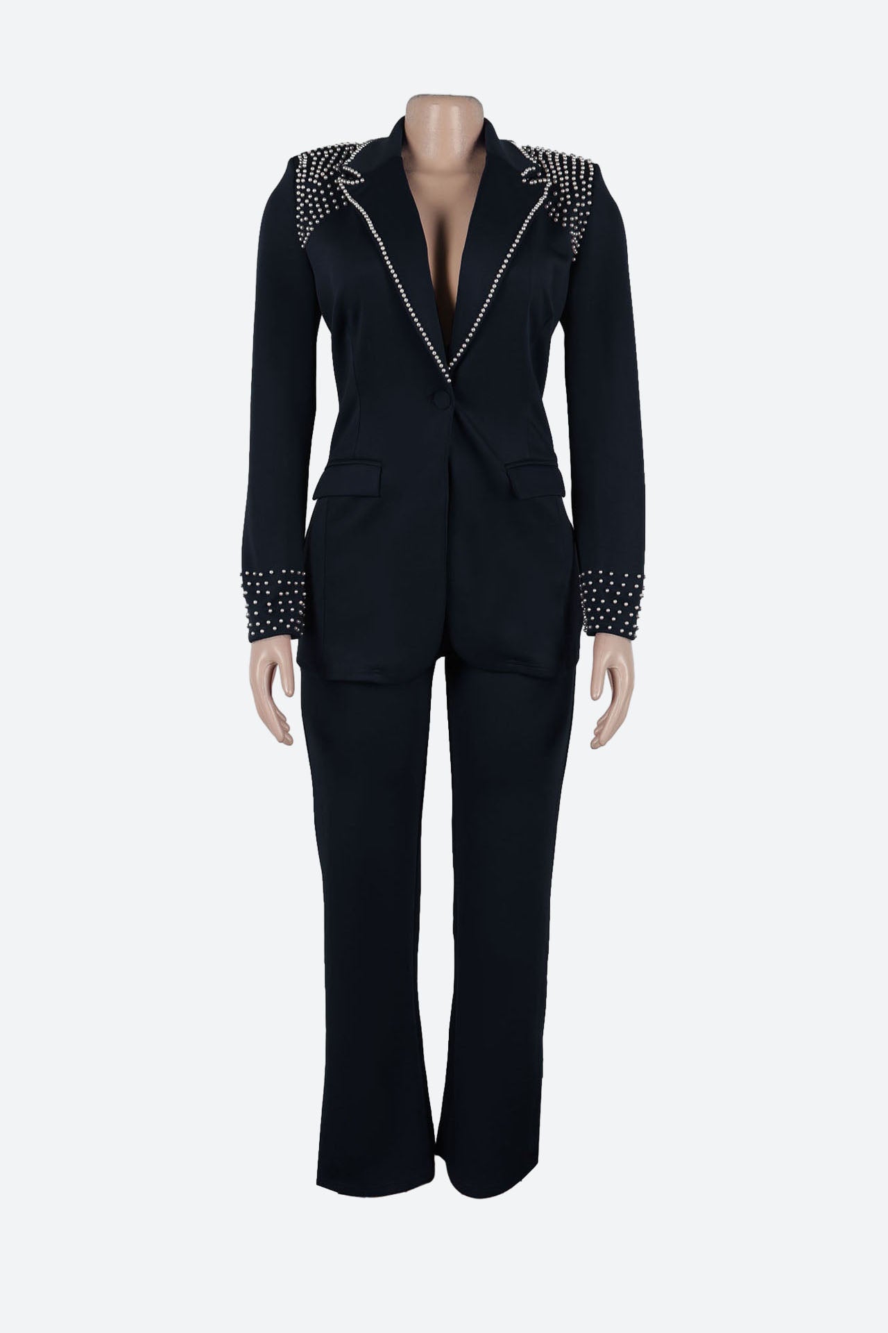 Long Sleeve Slim Fit Stretch Suit Set Lavish Daily