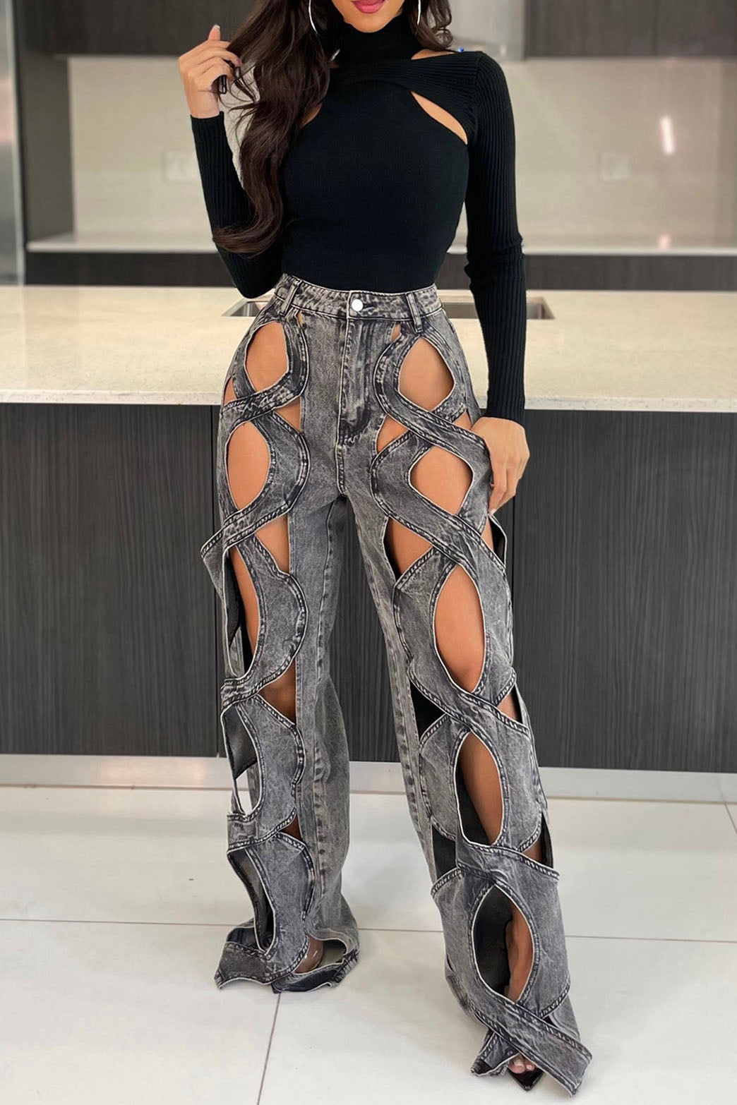 Trendy Wide Leg Jeans Lavish Daily