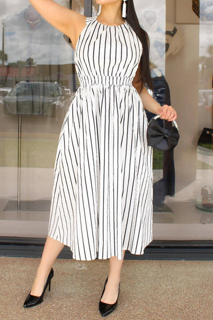 Striped Midi Dress Lavish Daily