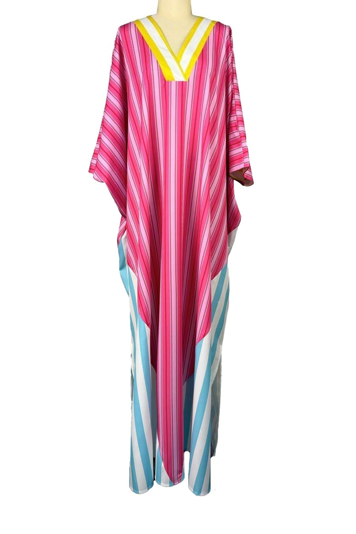 Striped Colorblock Kaftan Maxi Dress Lavish Daily