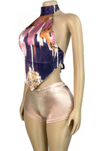 Satin Halter Tie Top and Shorts 2-Piece Set Lavish Daily