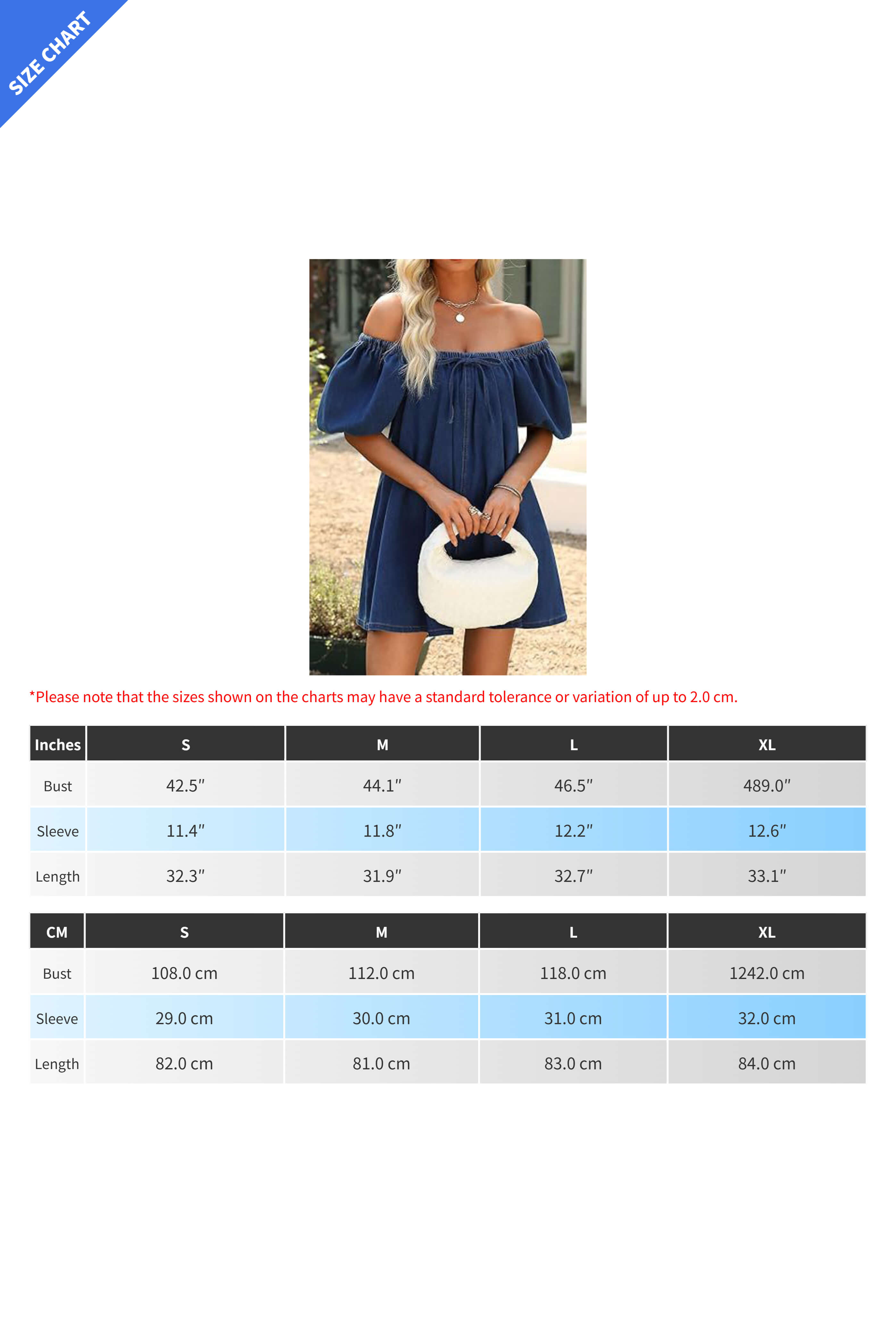 Bubble Sleeve Square Neck Denim Babydoll Dress Lavish Daily