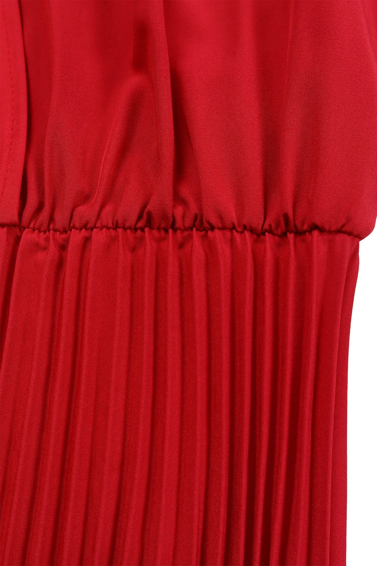 Plus Size Long Sleeve V-Neck Pleated Maxi Dresses Lavish Daily