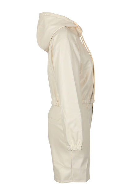 Faux Leather Hooded & Shorts Set Lavish Daily