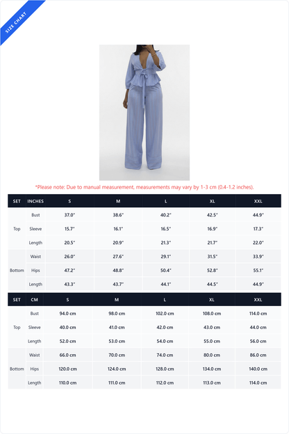 Striped Tie-Front Pant Set Lavish Daily