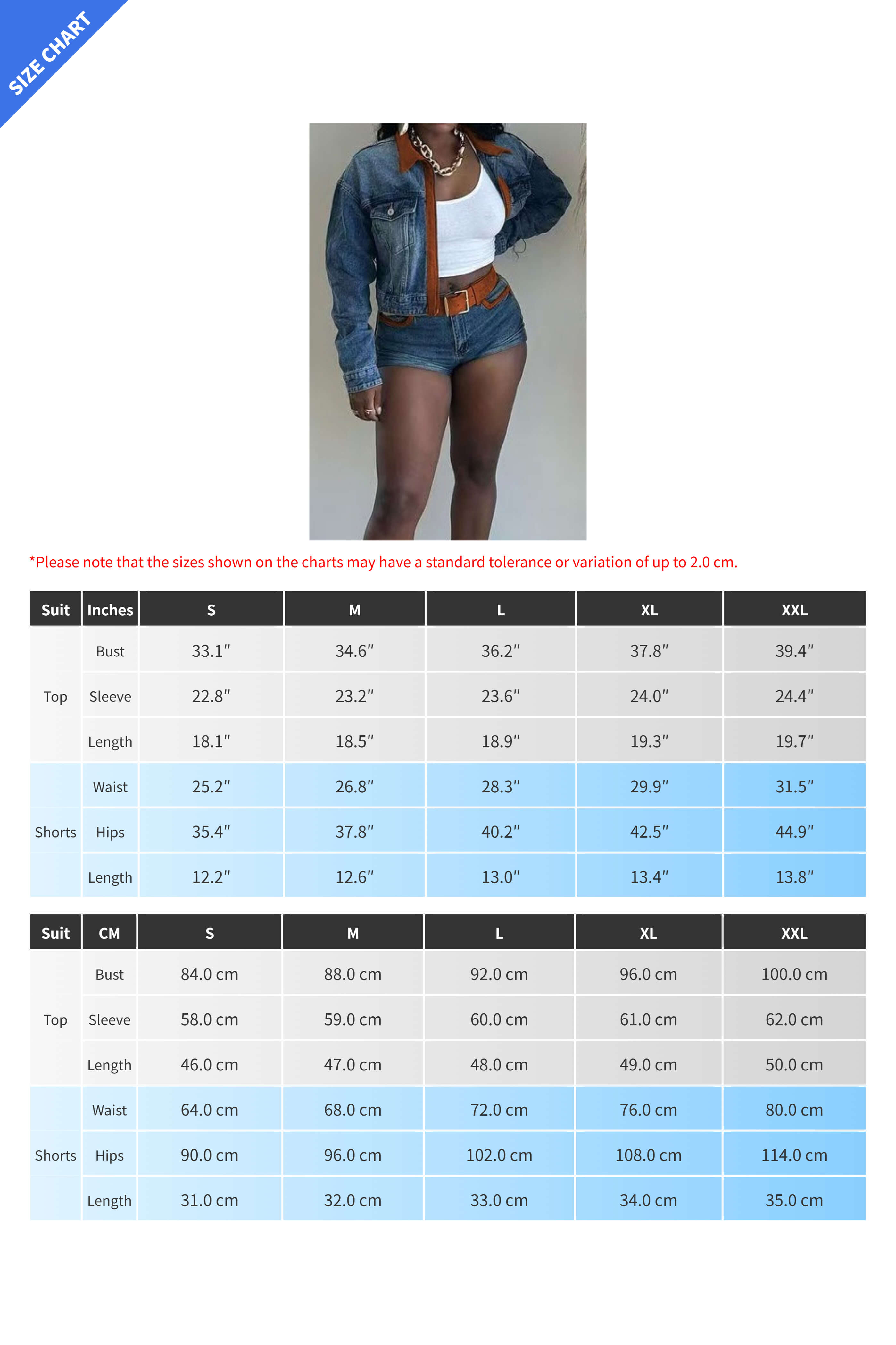 Retro Stretch Denim Colorblock Set Lavish Daily