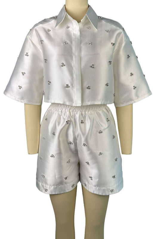 Embellished Boxy Shirt Set Lavish Daily