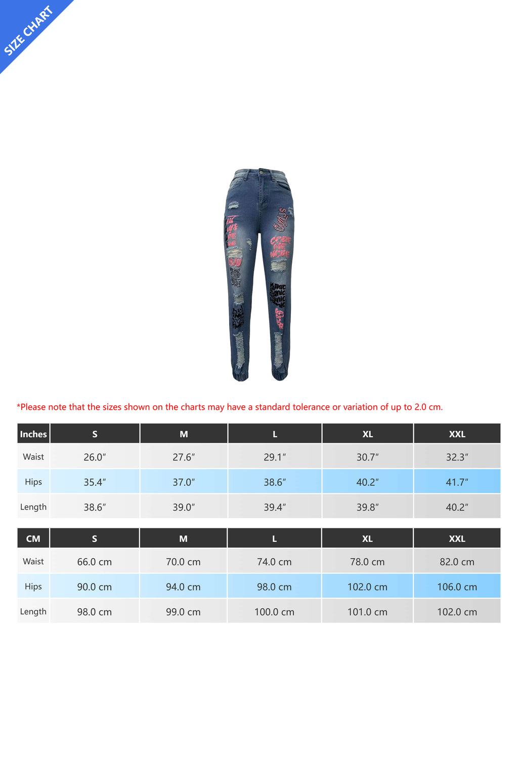 Letter Print Ripped Jeans Lavish Daily