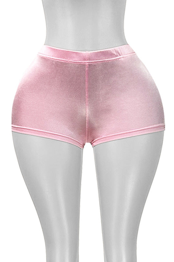 Shiny Satin Bodycon Mini Shorts Lavish Daily
