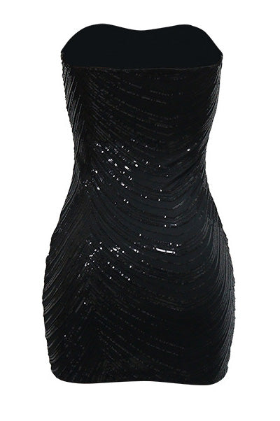 Sequin Strapless Bodycon Mini Dress Lavish Daily