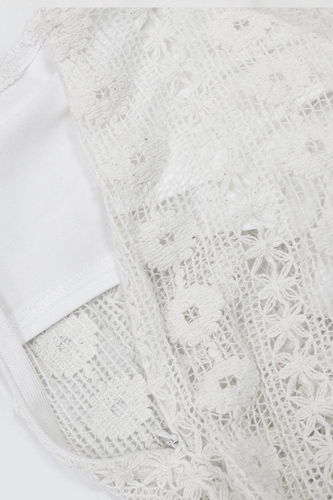 Strapless V-Neck Lace Sheer Bodycon Dress Lavish Daily