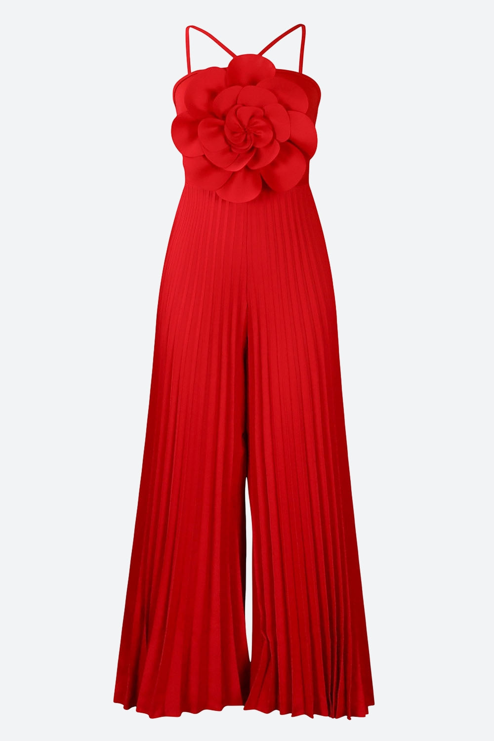 Floral Solid Color Pleated Jumpsuit Lavish Daily