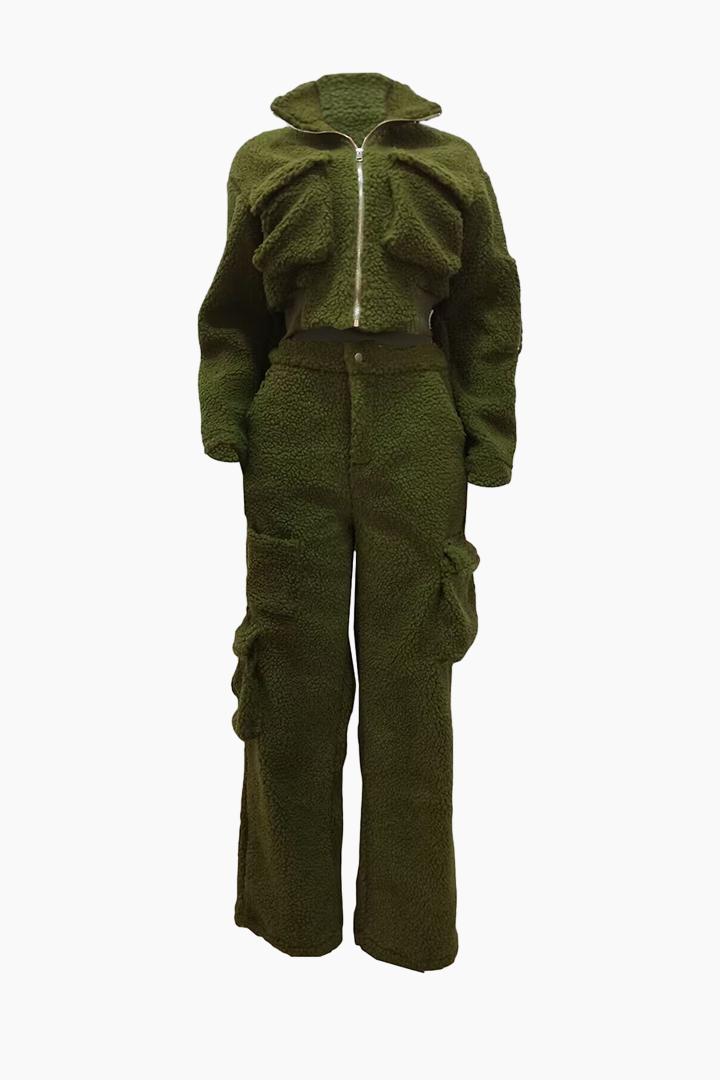 Fuzz Cargo Pants Sets Lavish Daily