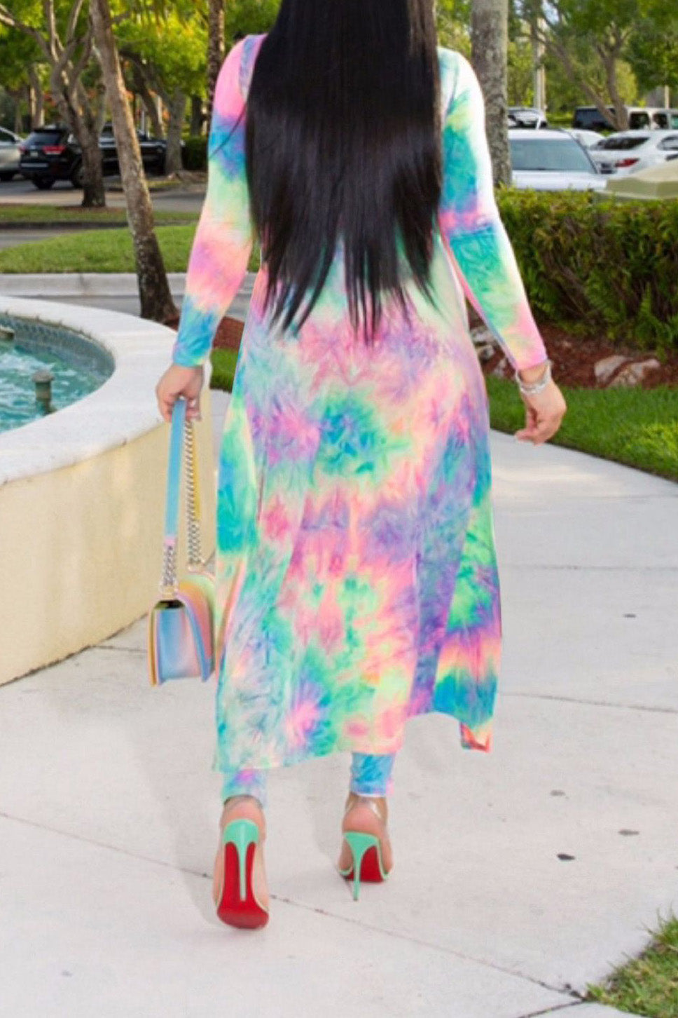 Printed Pants with Long Cardigan Set Lavish Daily