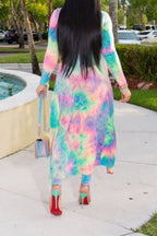 Printed Pants with Long Cardigan Set Lavish Daily