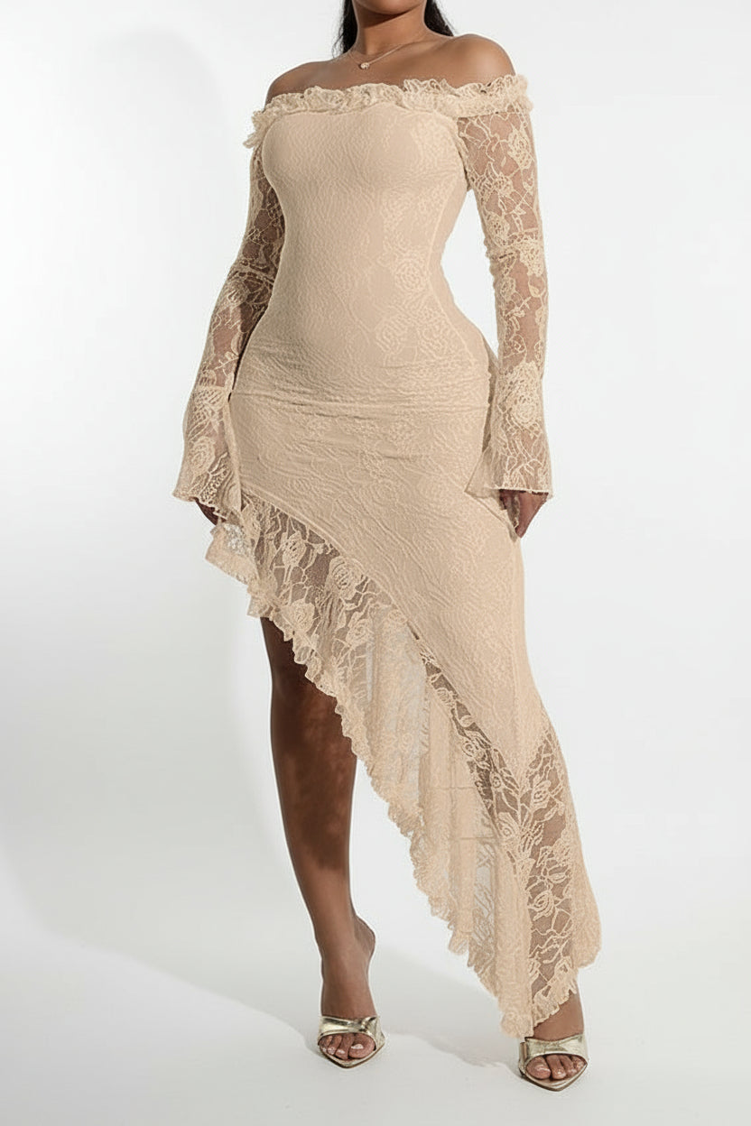 Off Shoulder Lace Dress Lavish Daily