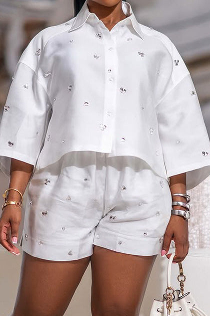 Embellished Boxy Shirt Set Lavish Daily