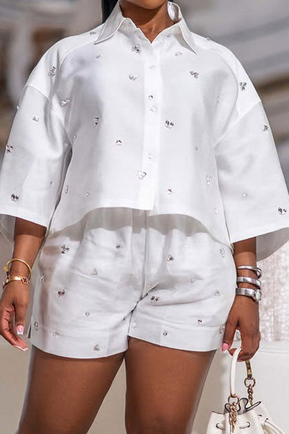 Embellished Boxy Shirt Set Lavish Daily