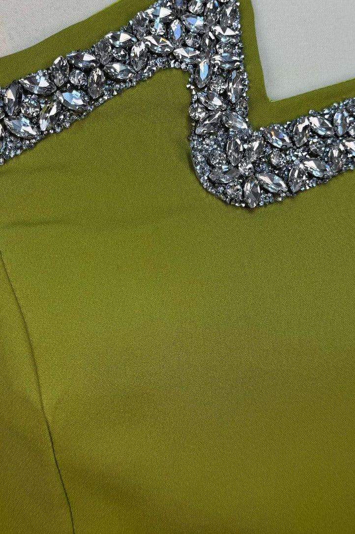 Strapless Rhinestone Top & Pleated Pants Set Lavish Daily
