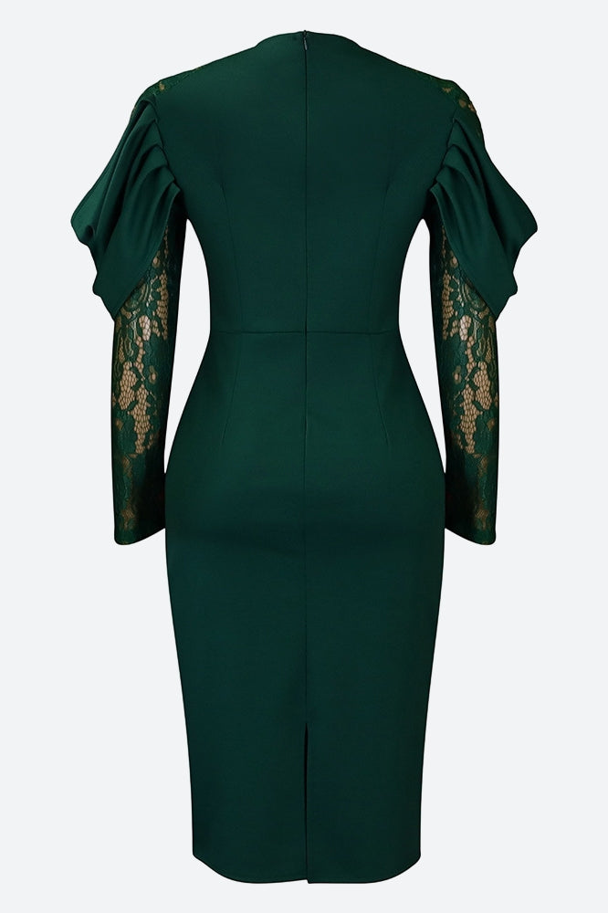 Elegant Lace Slim Fit Patchwork Sexy Dress Lavish Daily