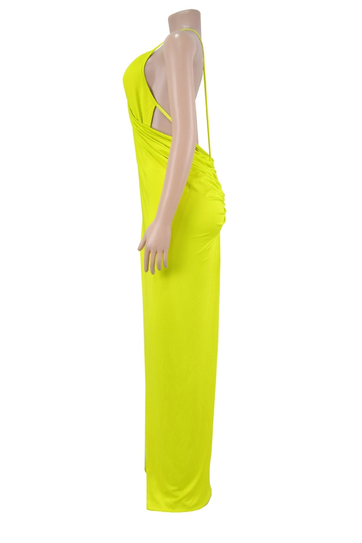 Draped V-Neck Cutout Slit Maxi Dress Lavish Daily