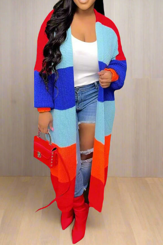 Stripe Knit Cardigan Sweater Lavish Daily