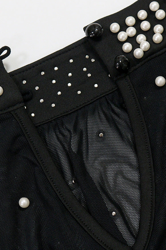 Beaded O Neck Solid Color Two Piece Set Lavish Daily