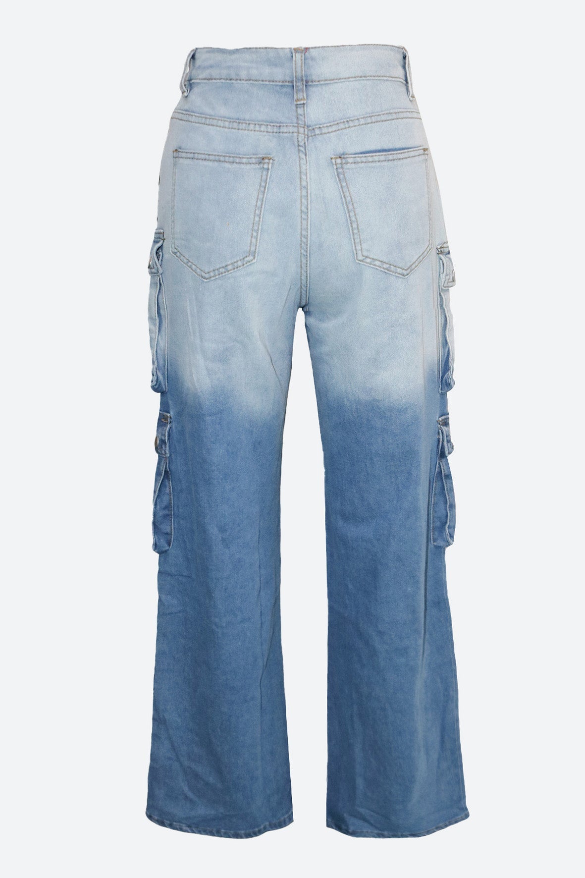 Casual Multi-Pocket Ombre Wide-Leg Jeans Lavish Daily