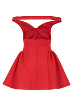 Off Shoulder V Neck Mini Dress Lavish Daily