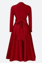 High Collar Elegant Beaded Large Swing Dress Lavish Daily