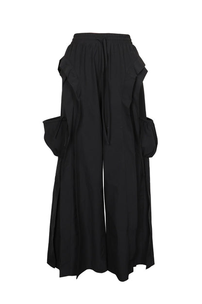 Cascading Ruffle Wide Leg Parachute Pants Lavish Daily