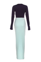 Deep V Neck Long Sleeve Slit Maxi Dress LavishDaily